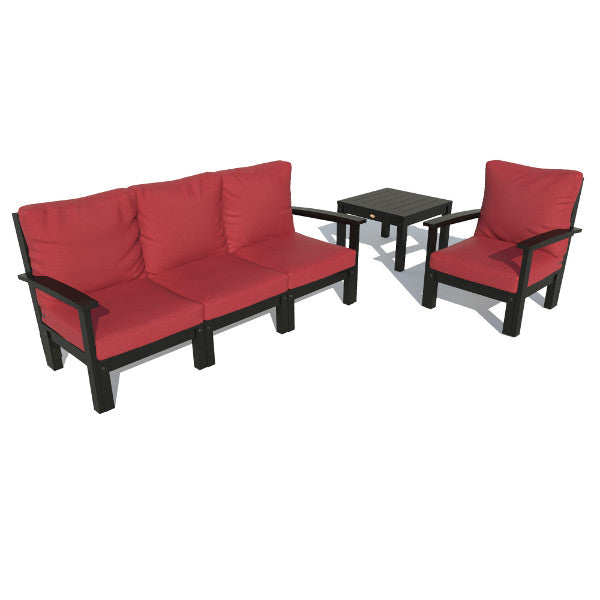Bespoke Deep Seating Sofa, Chair and Side Table Sectional Set Firecracker Red / Black