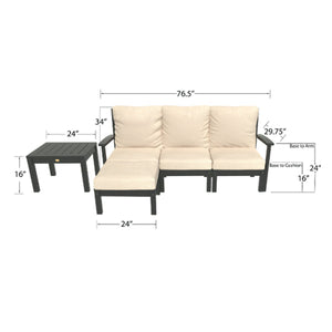 Bespoke Deep Seating Sofa, Ottoman and Side Table Sectional Set