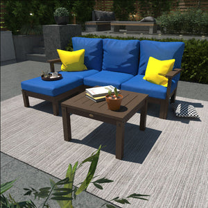 Bespoke Deep Seating Sofa, Ottoman and Side Table Sectional Set