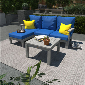 Bespoke Deep Seating Sofa, Ottoman and Side Table Sectional Set