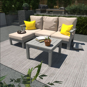 Bespoke Deep Seating Sofa, Ottoman and Side Table Sectional Set