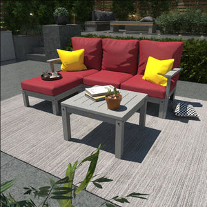 Bespoke Deep Seating Sofa, Ottoman and Side Table Sectional Set