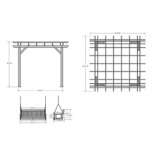 Bodhi Pergola (10x10) and Lehigh Swing Set 5ft Pergola