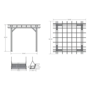 Bodhi Pergola (10x10) and Weatherly Swing Set 5ft Pergola