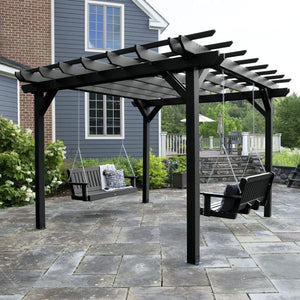 Bodhi Pergola (12 x 12) with 2 Lehigh 4ft Swings Swings