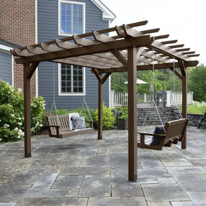 Bodhi Pergola (12 x 12) with 2 Lehigh 4ft Swings Swings