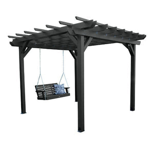 Bodhi Pergola and Weatherly Swing Set 5ft Pergola 10 x10 Foot Pergola / Black