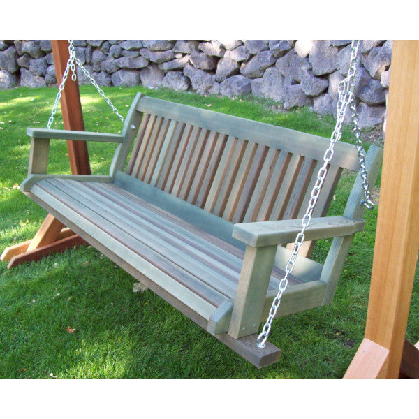 Cabbage Hill Porch Swing Porch Swing 5&#39; / Weathered Greenwash Stain