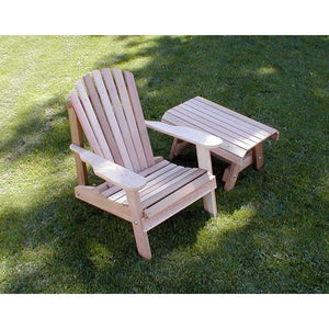 Cedar American Forest Adirondack Chair & Table Set
