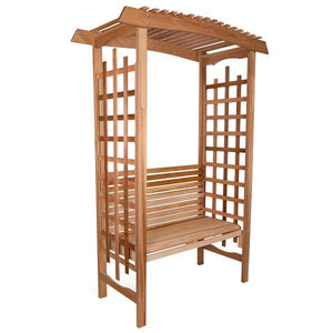 Cedar Garden Arbor with Bench - The Charming Bench Company