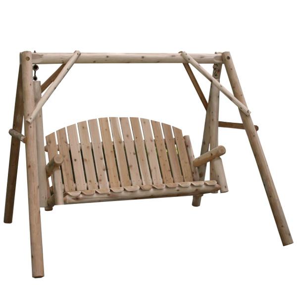 Cedar Log 5ft Country Garden Yard Swing The Charming Bench Company
