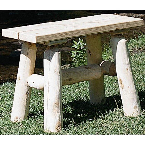 Cedar Log Roundabout Table with 4 Benches Dining Set