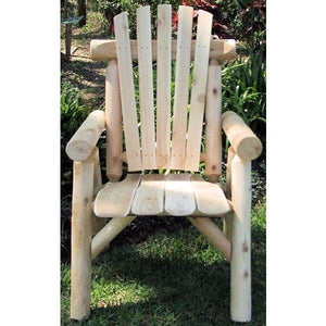 Cedar Log Roundabout Table with 4 Chair Set Outdoor Dining Set