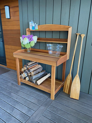Cedar Potting Bench Storage Benches