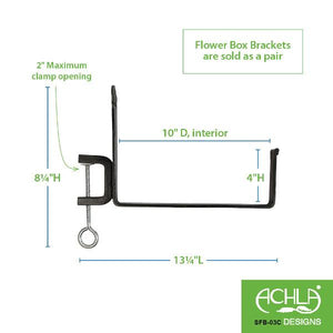 Clamp-On Flower Box Brackets Flower Brackets