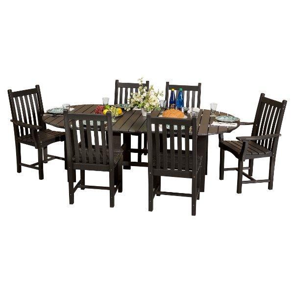 Little Cottage Co. Classic 44”x84” Table with 6 Side Chairs Dining Set Black