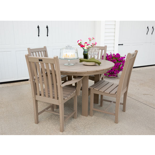 Classic 46” Round Table W/4 Side Chairs Dining Set