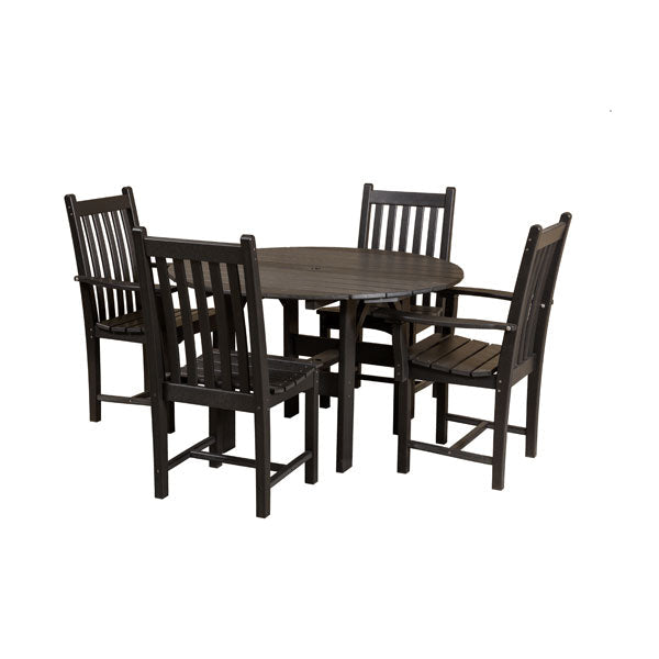 Classic 46” Round Table W/4 Side Chairs Dining Set