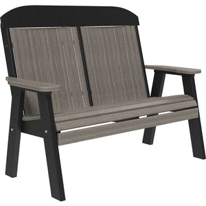 Classic Poly Chair Outdoor Bench 4ft / Coastal Gray & Black