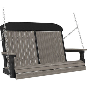 Classic Swing Porch Swing 4ft / Coastal Gray & Black