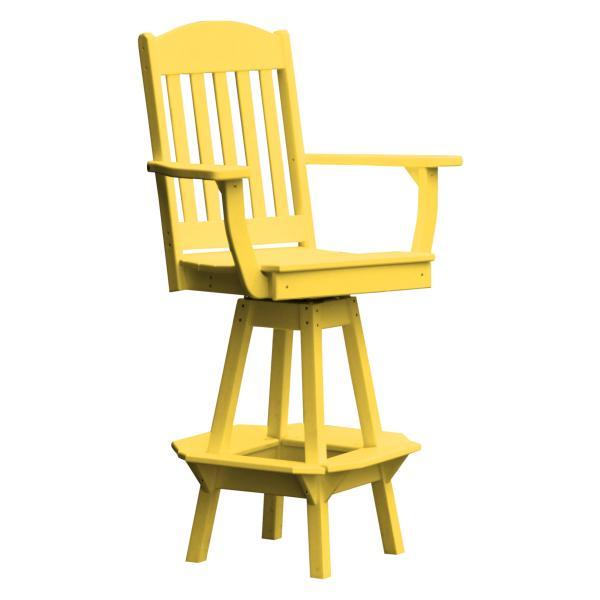 Classic Swivel Bar Chair with Arms Outdoor Chair Lemon Yellow (Sold Out)