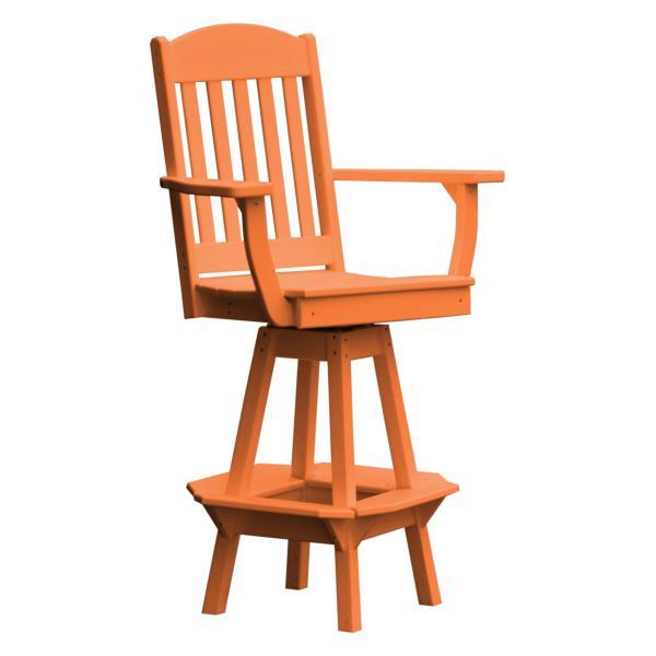 Classic Swivel Bar Chair with Arms Outdoor Chair Orange