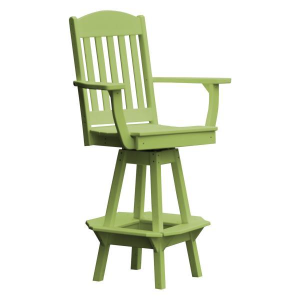 Classic Swivel Bar Chair with Arms Outdoor Chair Tropical Lime