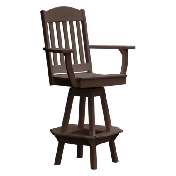 Classic Swivel Bar Chair with Arms Outdoor Chair Tudor Brown
