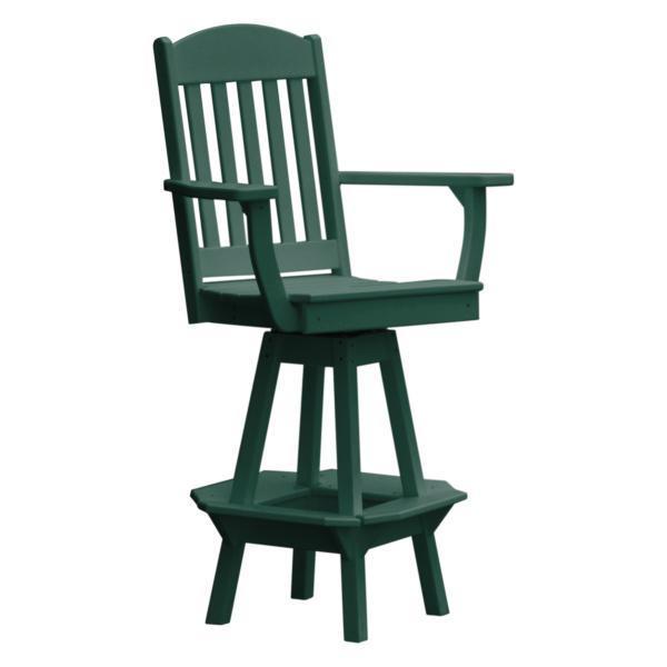 Classic Swivel Bar Chair with Arms Outdoor Chair Turf Green