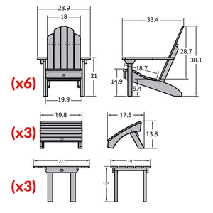 Classic Westport Adirondack Fireside Set Conversation Set