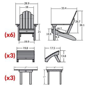 Classic Westport Adirondack Fireside Set Conversation Set