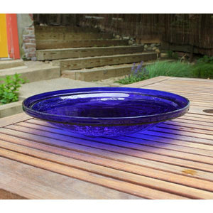 Cobalt Blue Crackle Glass Birdbath Bowl Birdbath Bowls