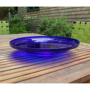 Cobalt Blue Crackle Glass Birdbath Bowl Birdbath Bowls