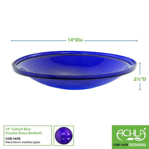 Cobalt Blue Crackle Glass Birdbath Bowl Birdbath Bowls
