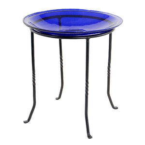Cobalt Blue Crackle Glass Birdbath Bowl Birdbath Bowls