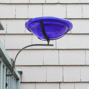 Cobalt Blue Crackle Glass Birdbath Bowl Birdbath Bowls