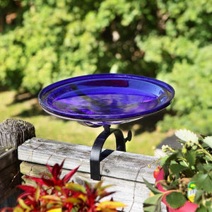 Cobalt Blue Crackle Glass Birdbath Bowl Birdbath Bowls