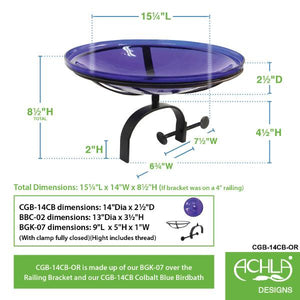 Cobalt Blue Crackle Glass Birdbath Bowl Birdbath Bowls