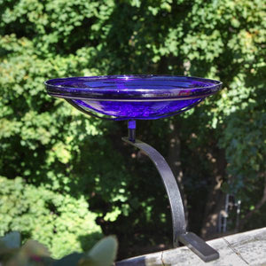 Cobalt Blue Crackle Glass Birdbath Bowl Birdbath Bowls