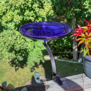 Cobalt Blue Crackle Glass Birdbath Bowl Birdbath Bowls