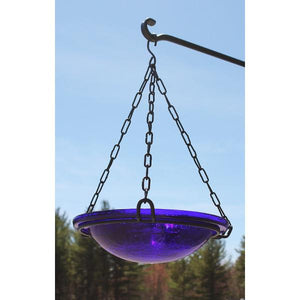 Cobalt Blue Crackle Glass Birdbath Bowl Birdbath Bowls