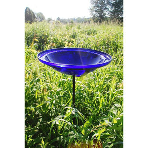 Cobalt Blue Crackle Glass Birdbath Bowl Birdbath Bowls