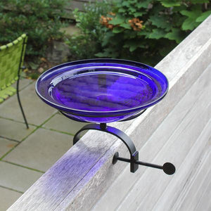 Cobalt Blue Crackle Glass Birdbath Bowl Birdbath Bowls