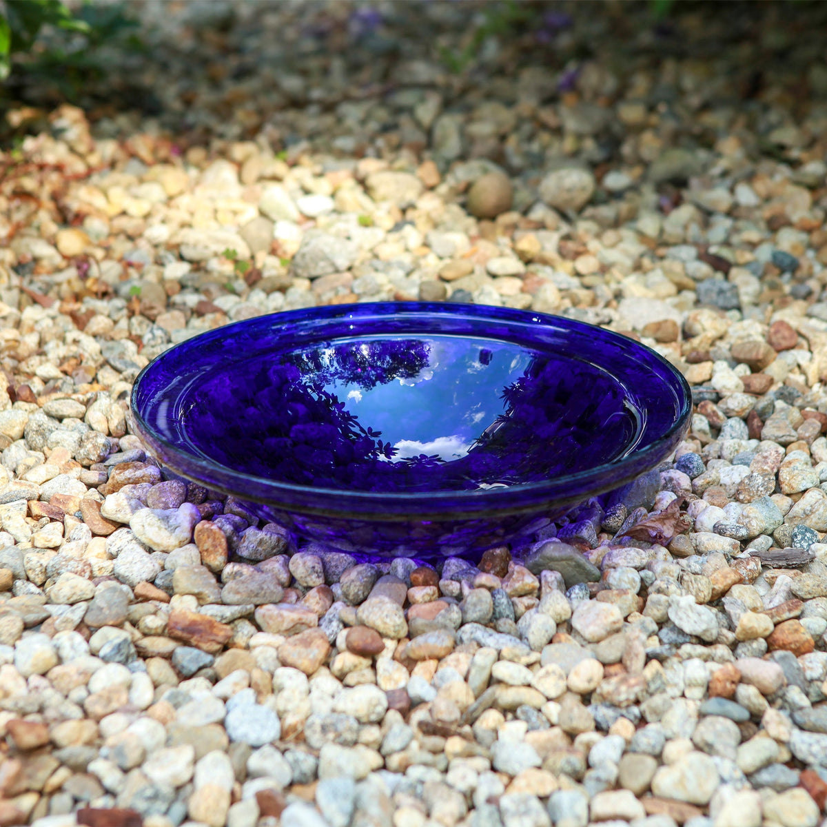 Cobalt Blue Crackle Glass Birdbath Bowl Birdbath Bowls