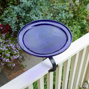 Cobalt Blue Crackle Glass Birdbath Bowl Birdbath Bowls