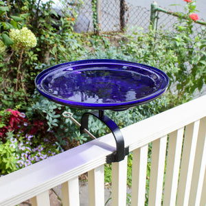 Cobalt Blue Crackle Glass Birdbath Bowl Birdbath Bowls