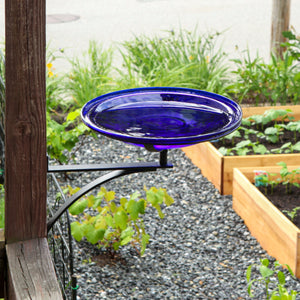 Cobalt Blue Crackle Glass Birdbath Bowl Birdbath Bowls