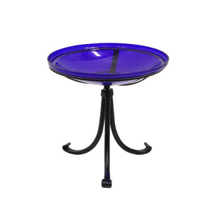 Cobalt Blue Crackle Glass Birdbath Bowl Birdbath Bowls