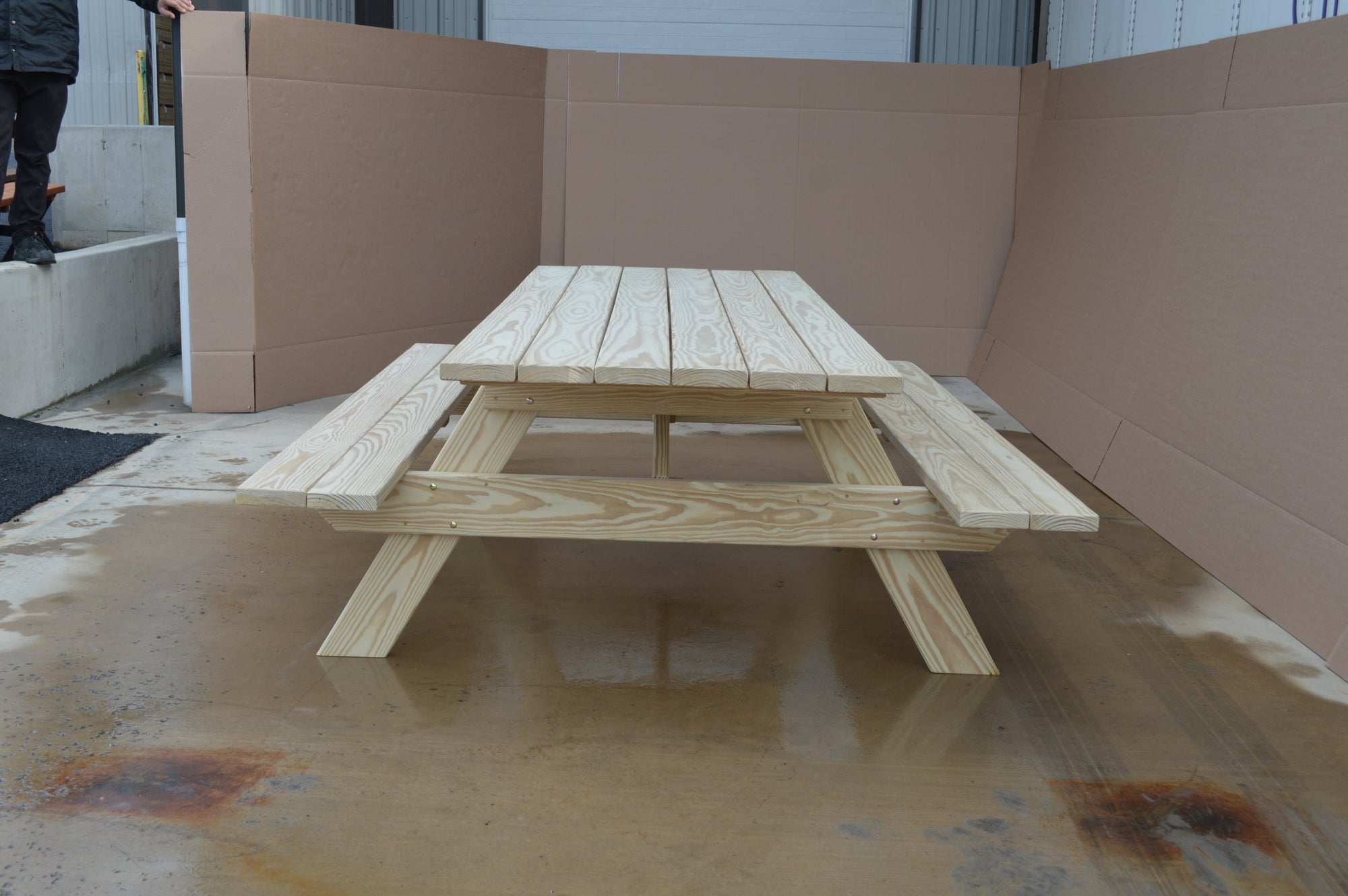 Pressure Treated Pine Picnic Table with Attached Benches by A & L