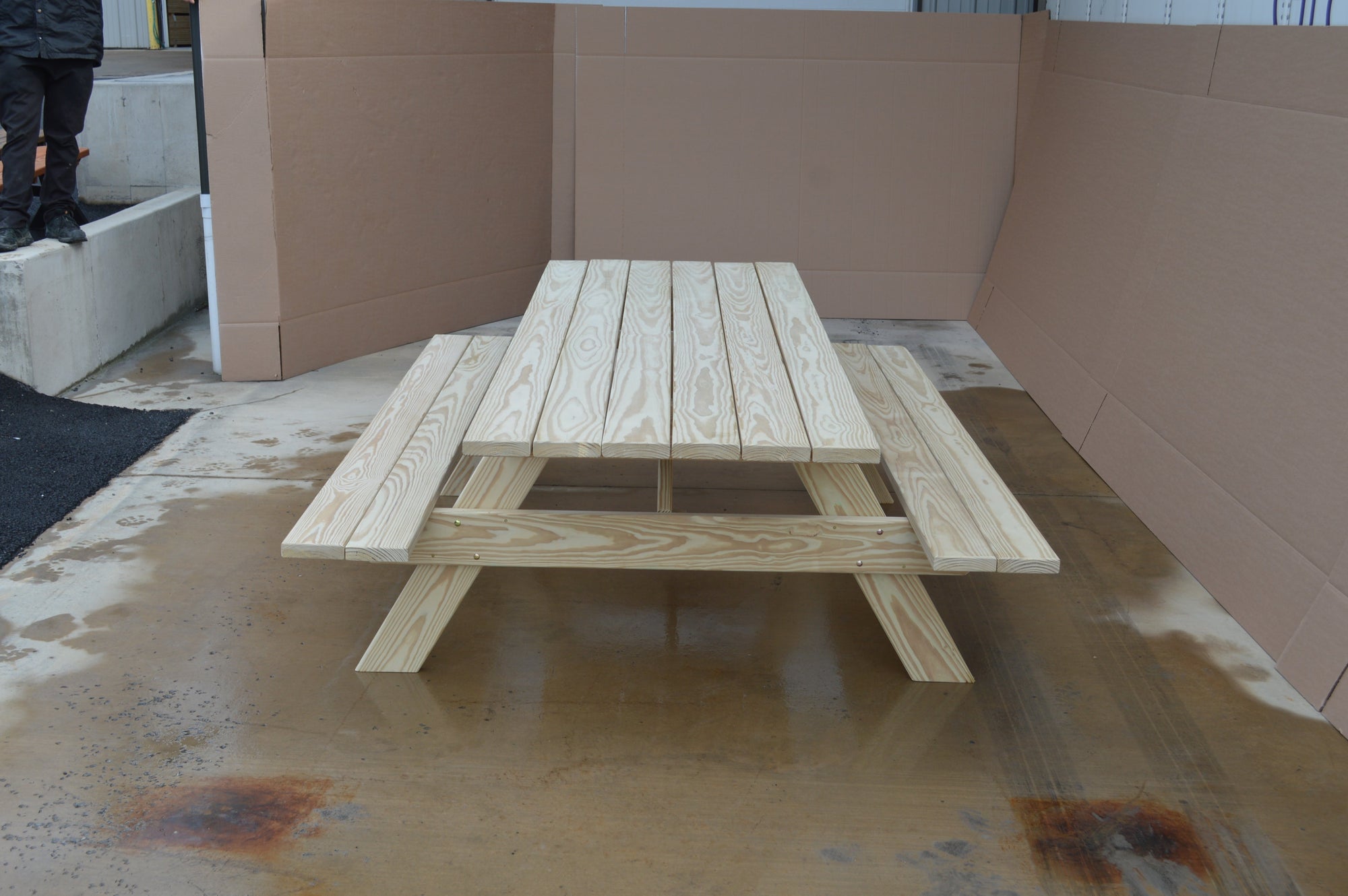 Pressure Treated Pine Picnic Table with Attached Benches by A & L